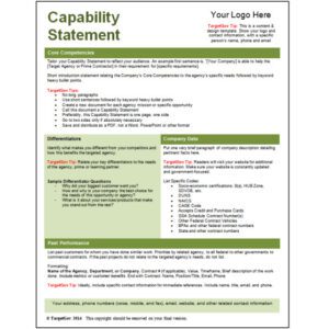 Capability Statement Template