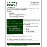 Targetgov Capability Statement Editable Template Targetgov Capability Statement Template For Government Contractors