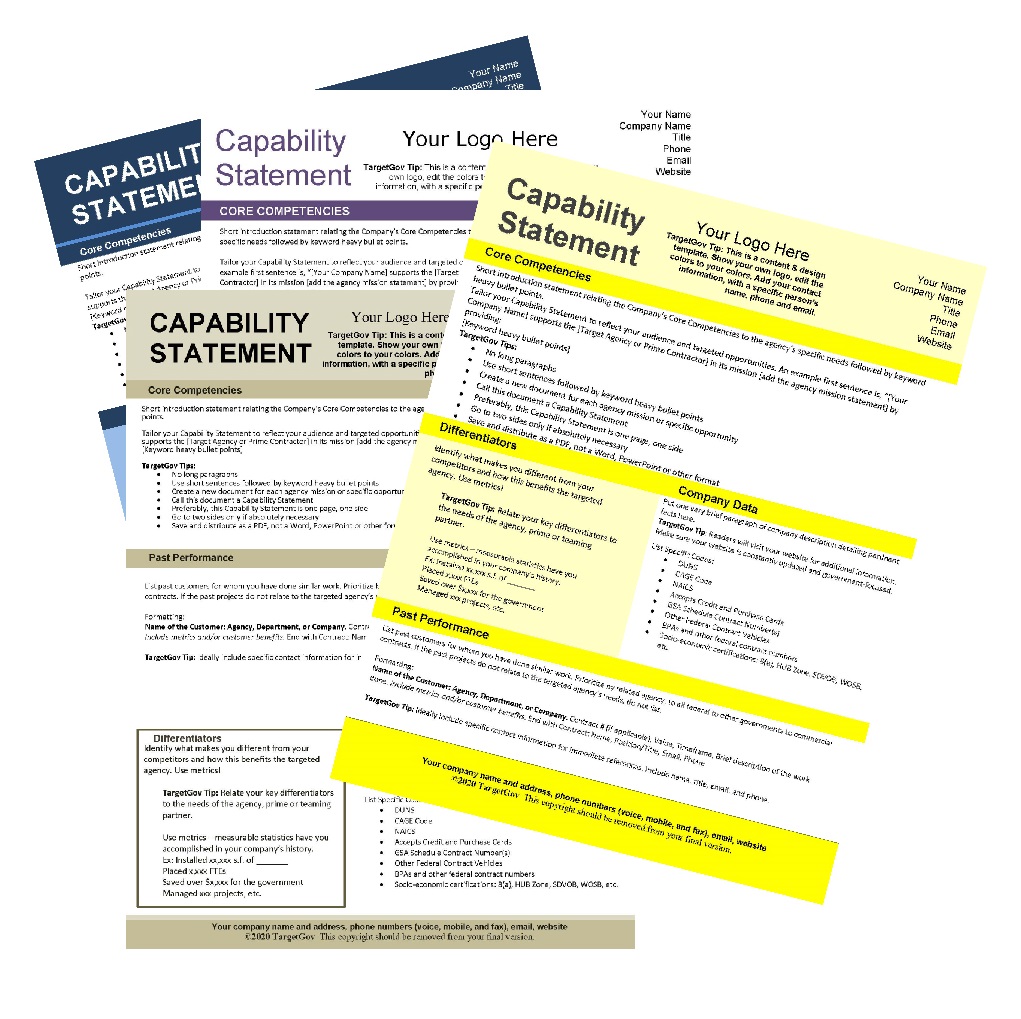 Capability Statement Editable Template Bundle 23 With Regard To Capability Statement Template Word